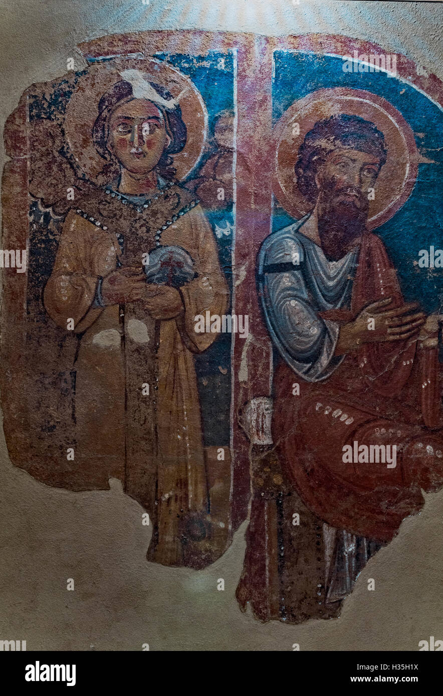 Italien Emilia Romagna Modena Dommuseum - Fresko Engel und Apostel losgelöst von der Nordseite der Kathedrale - XII Jahrhundert Stockfoto