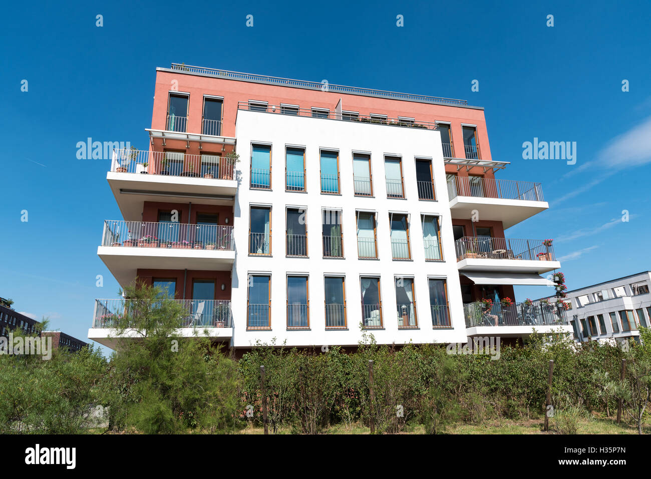 Moderne Stadthaus gesehen in Berlin, Deutschland Stockfoto