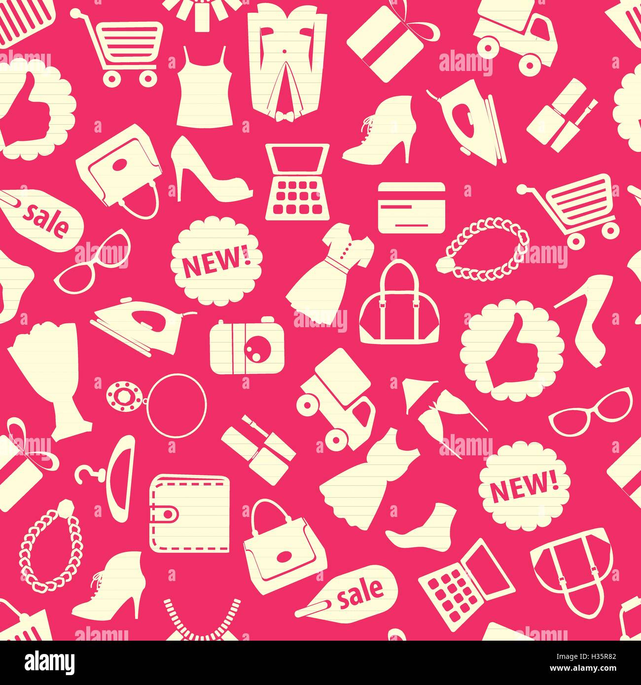 Hintergrund mit bunten shopping icons Stock Vektor