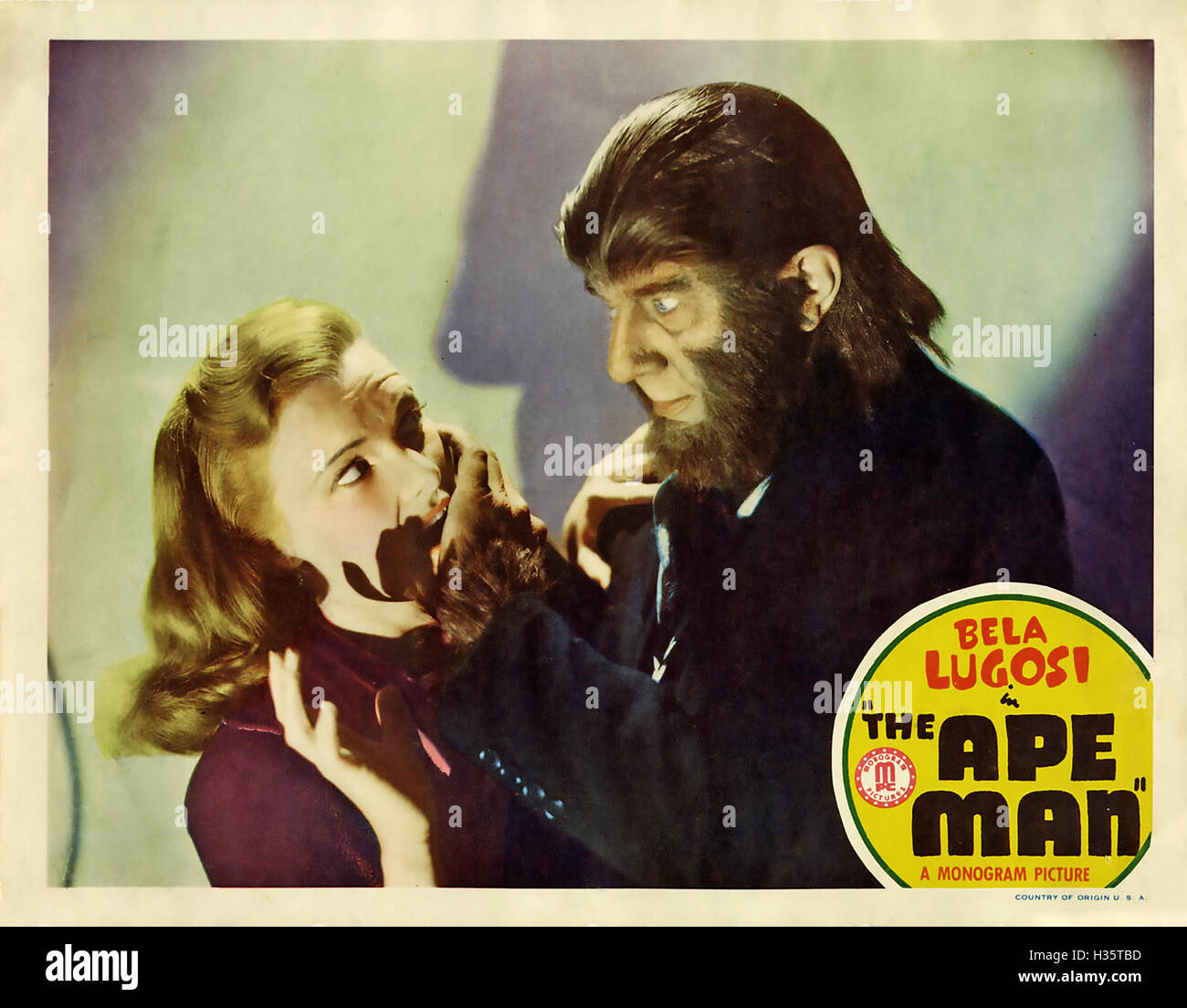 Die APE Mann 1943 Monogram Pictures Film mit Bela Lugosi und Louise Currie Stockfoto