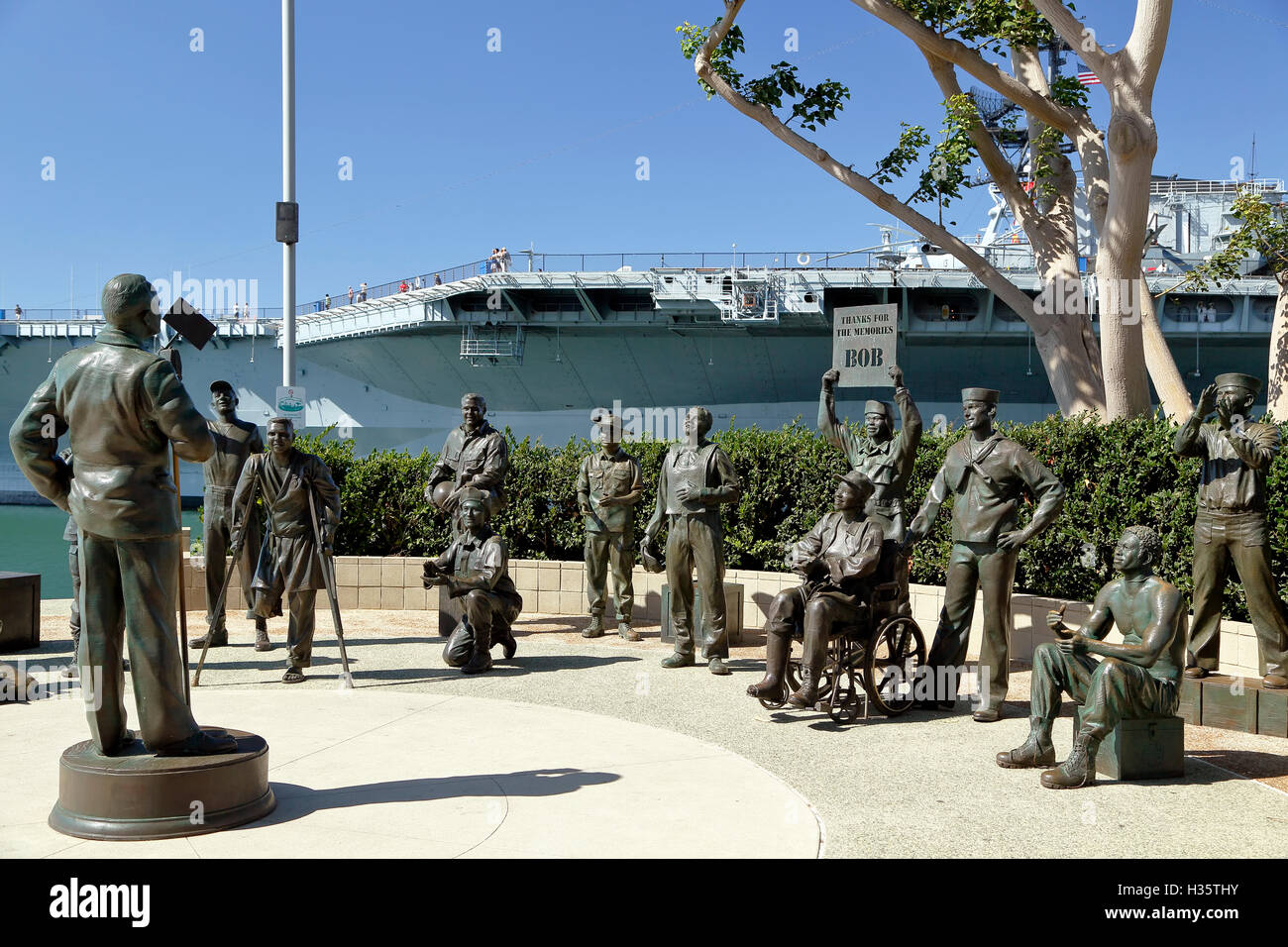 Nationalen Salute to Bob Hope und Militärs, von Eugen Daub und Steven Whyte und USS Midway, San Diego, Kalifornien USA Stockfoto