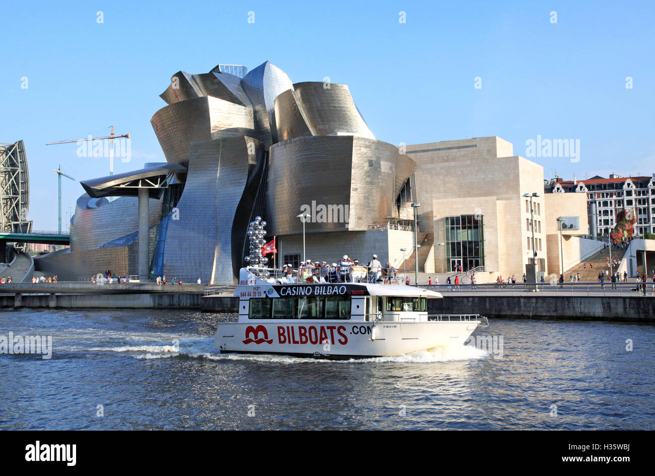 Bootstouren auf dem Fluss Nervion Bilbao Spain Bilboat Stockfoto