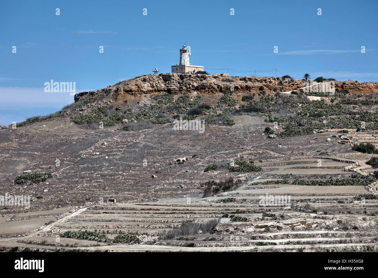 Giordan Leuchtturm, Gozo, Malta Stockfoto