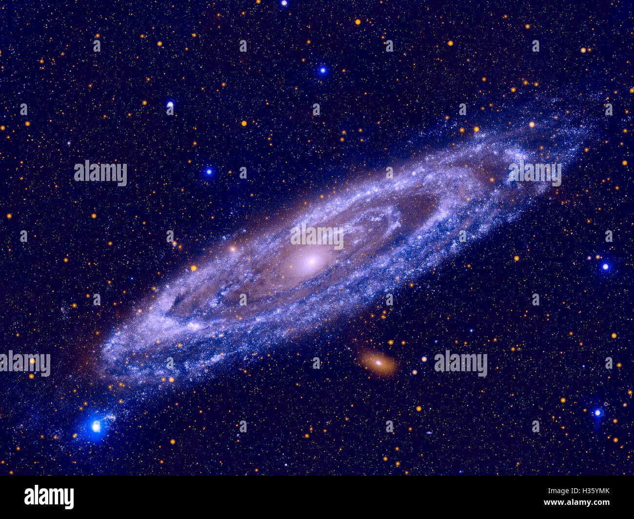 Die Andromeda-Galaxie ist eine nächstgelegene Spiralgalaxie auf der Milchstraße Stockfoto