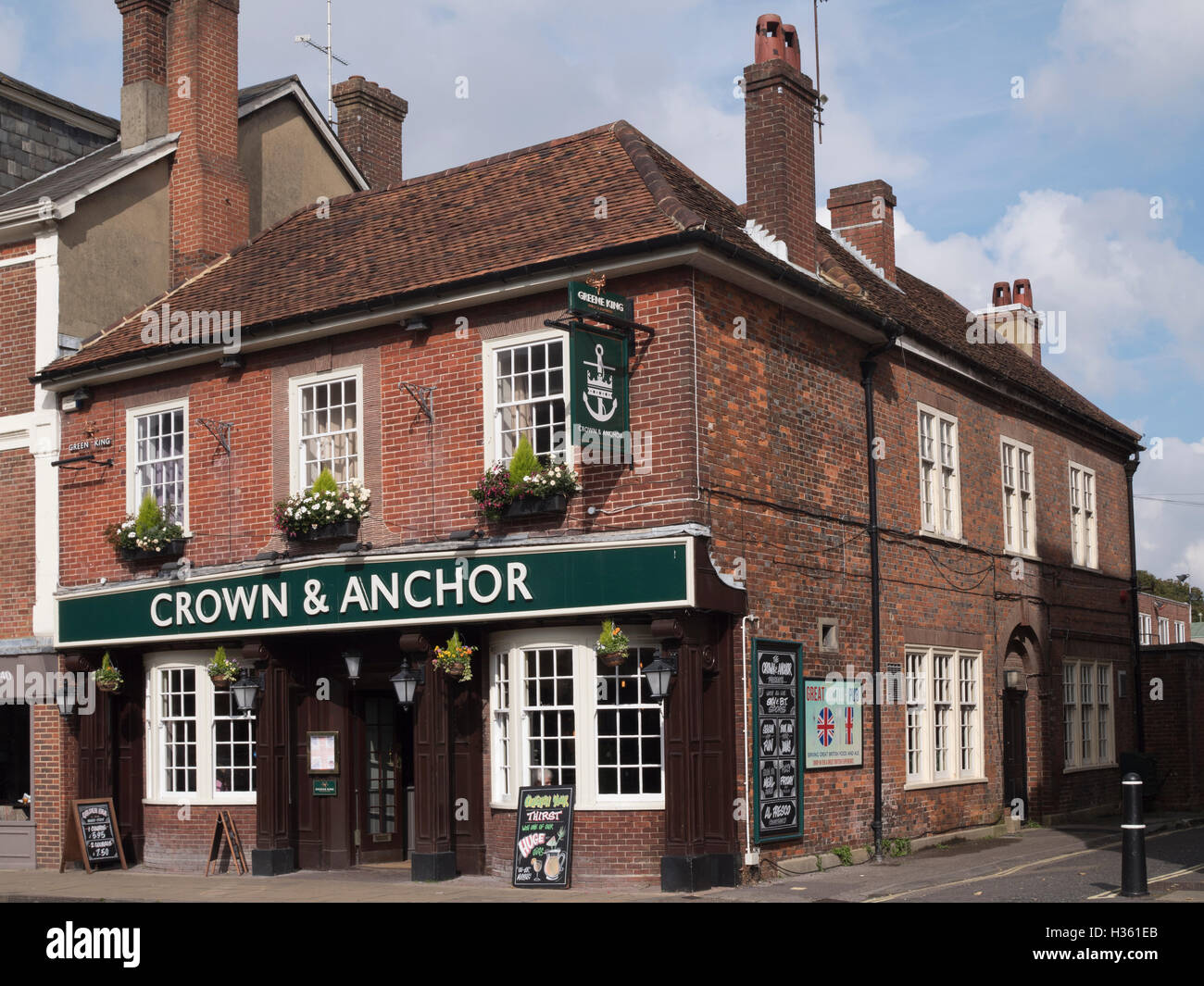 Krone & Anker Public House, High Street, Winchester, Hampshire, UK Stockfoto