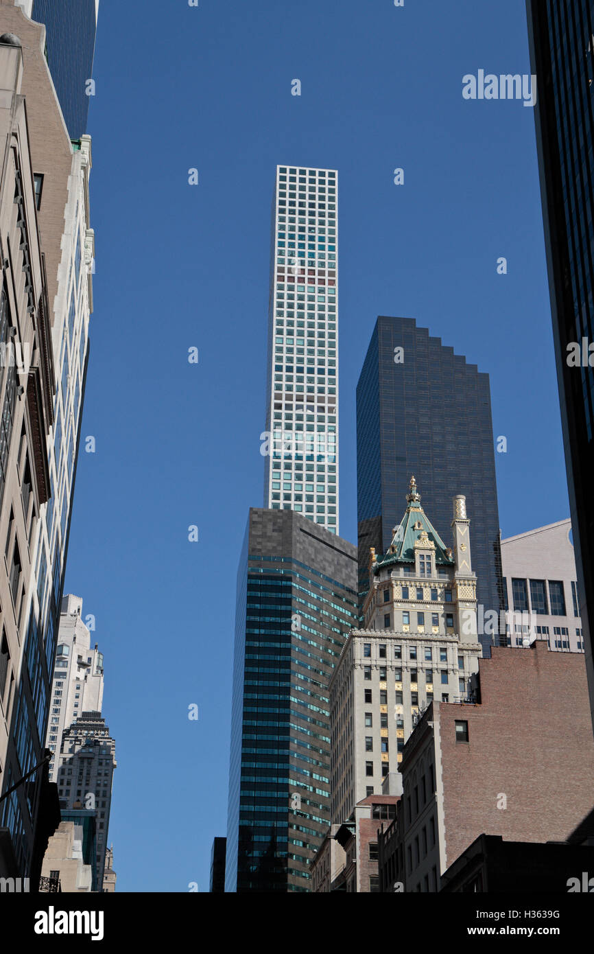 432 Park Avenue, das höchste Wohngebäude in der Welt, Manhattan, New York City, New York, USA. Stockfoto