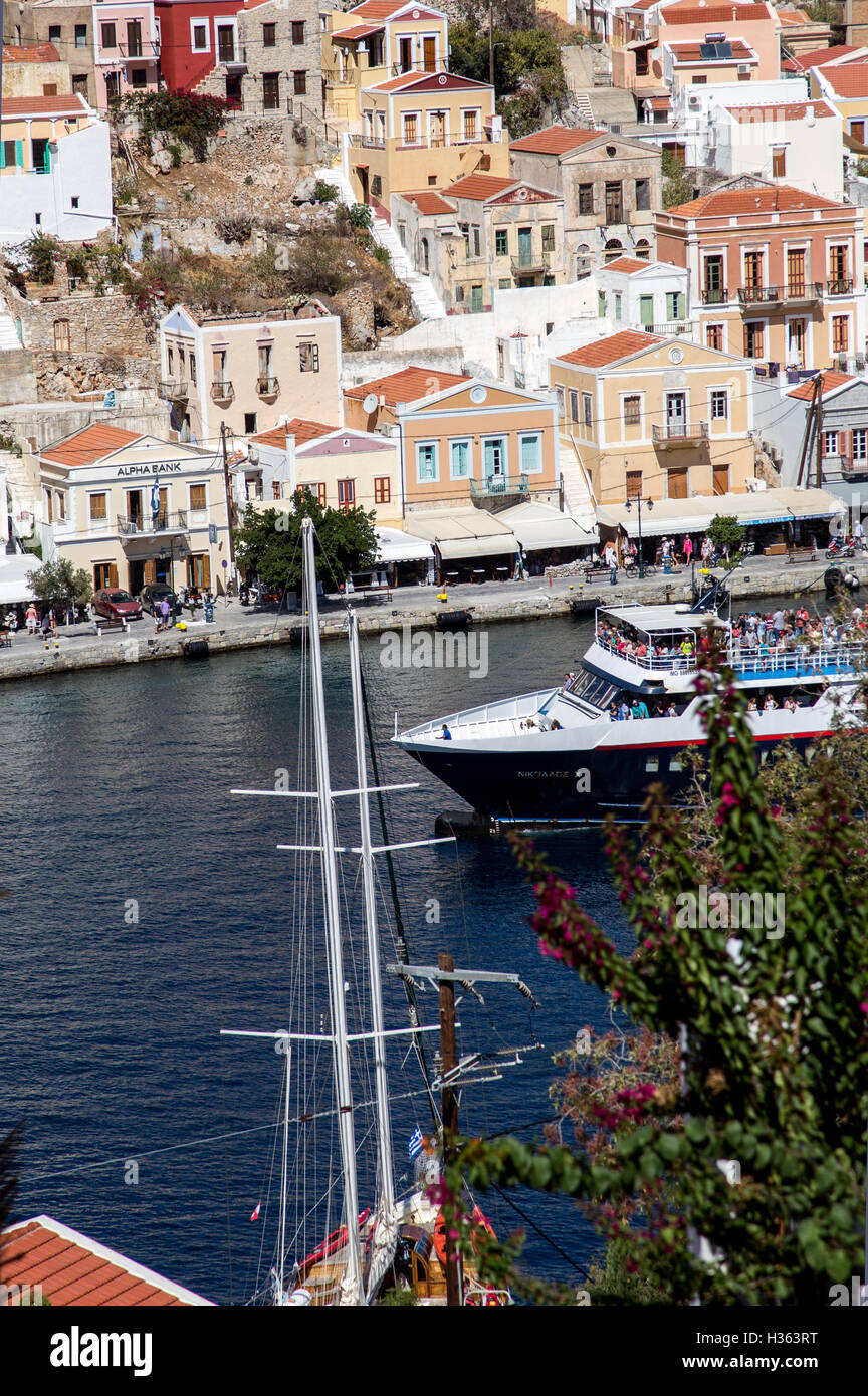 Symi Hafen griechische Inseln Griechenland Stockfoto