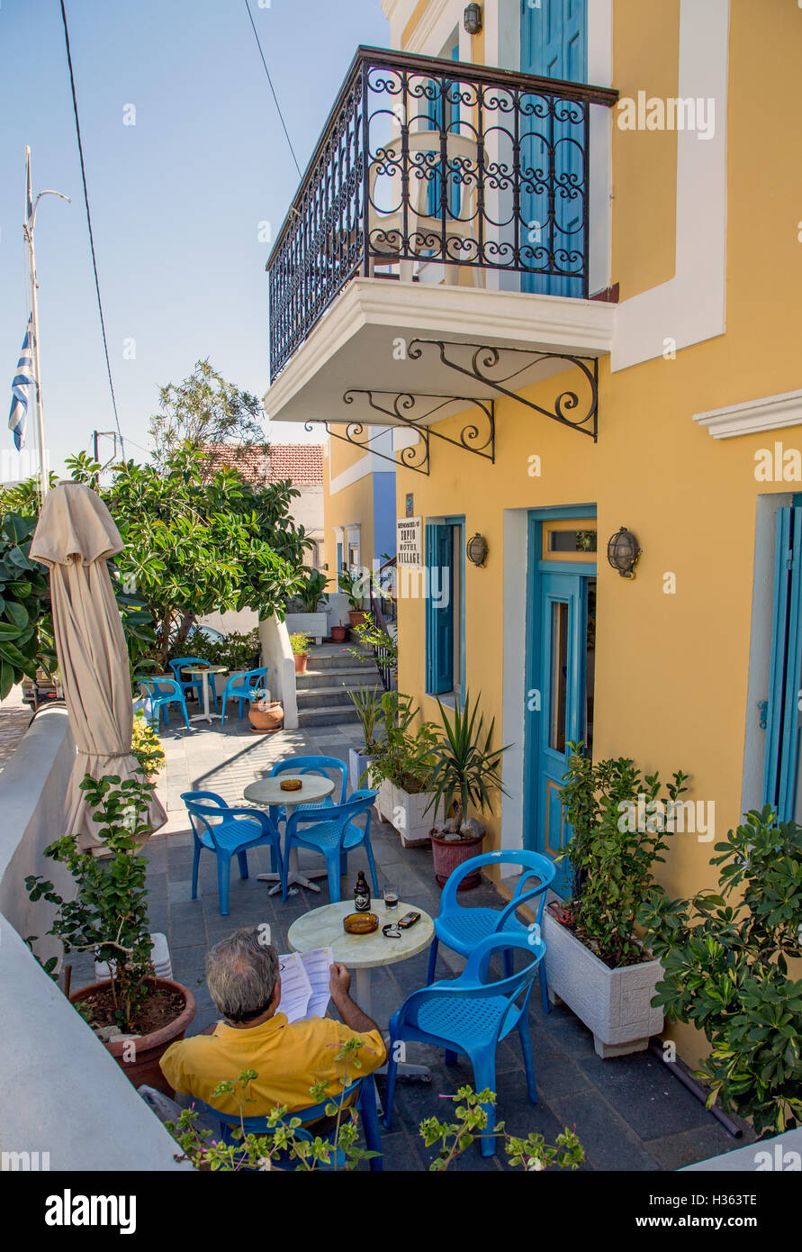 Griechische Villa auf der Insel Symi Griechenland Stockfoto