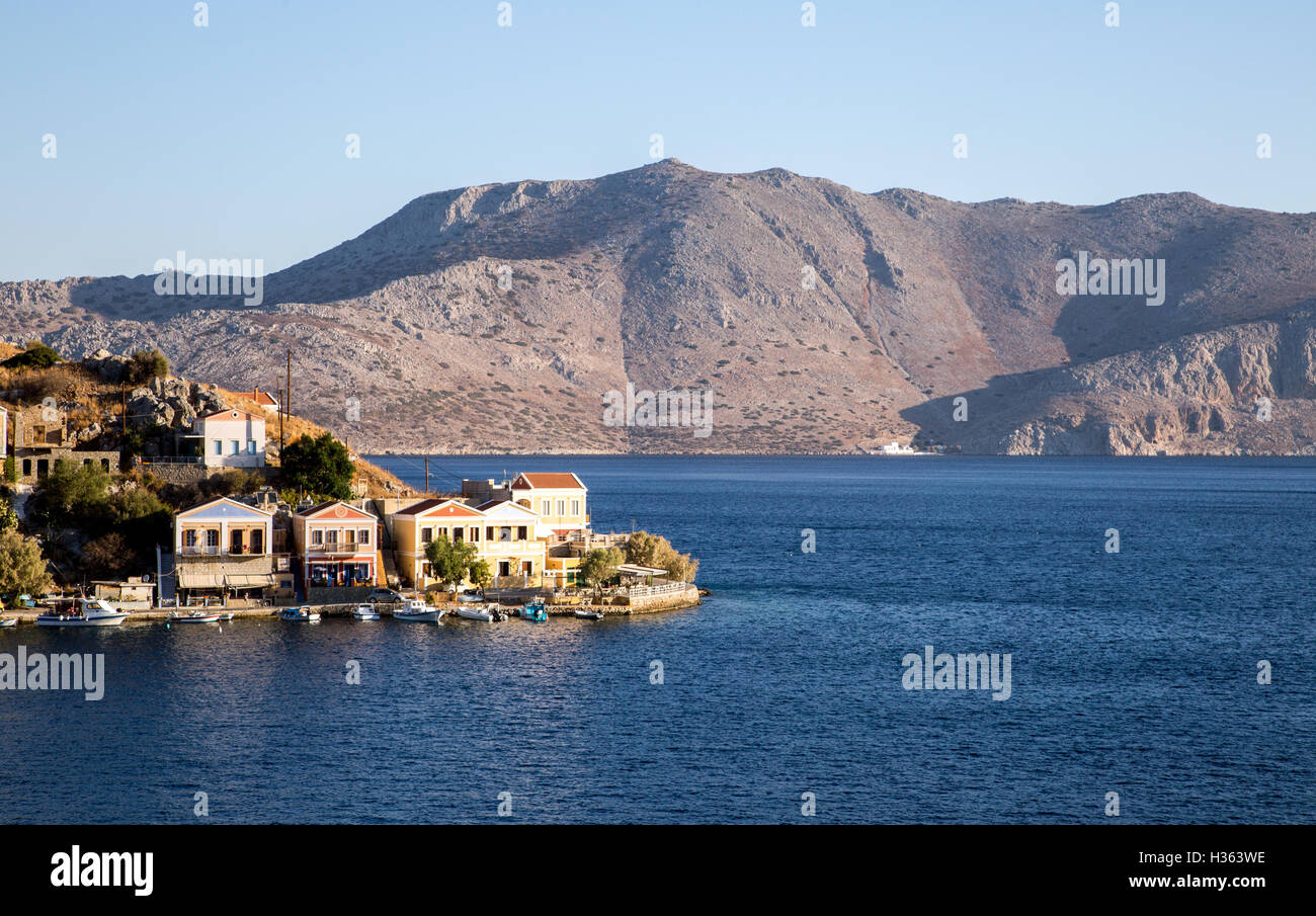 Hafen von Symi Griechenland Stockfoto