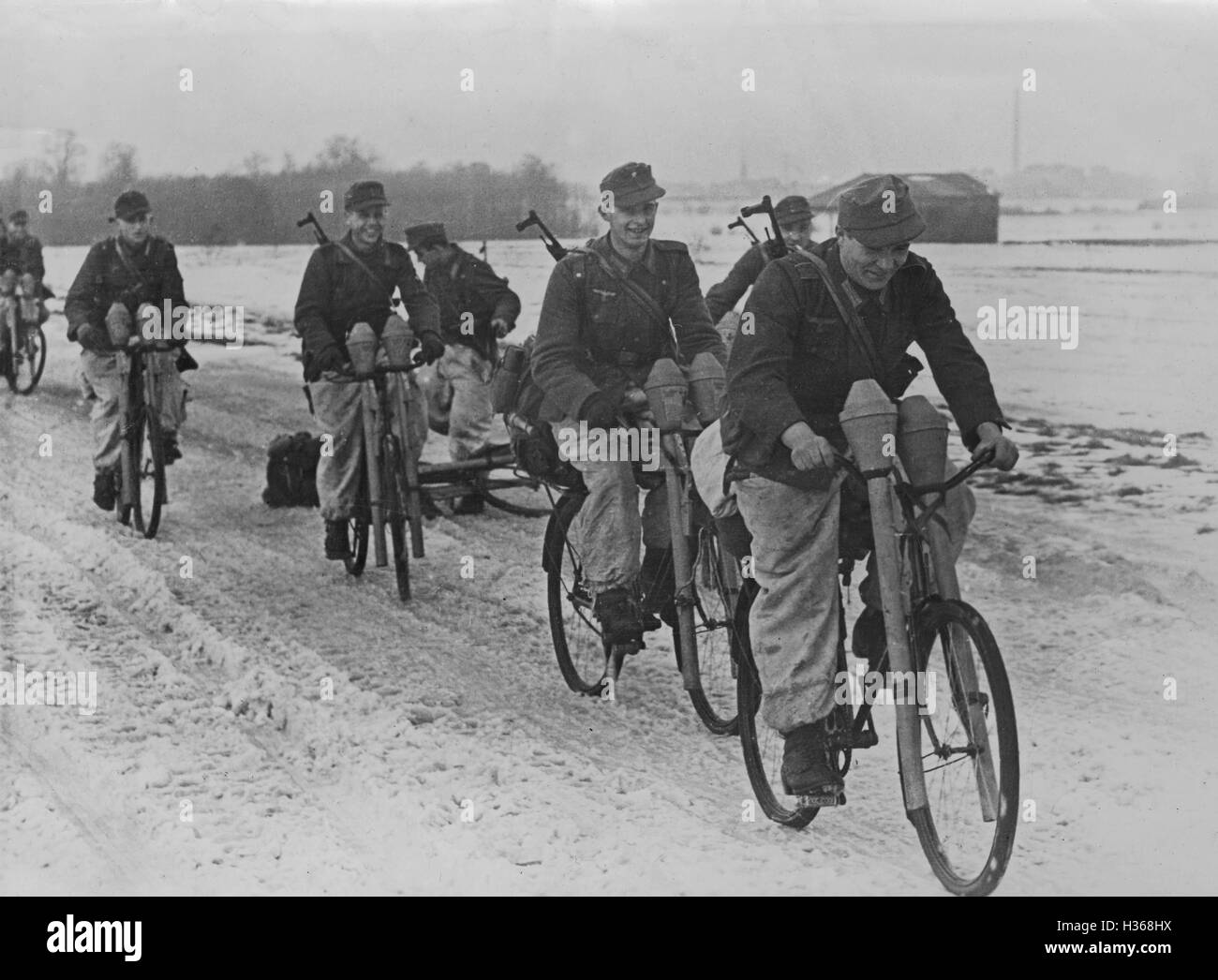Deutsche Soldaten an der Front Oder 1945 Stockfoto