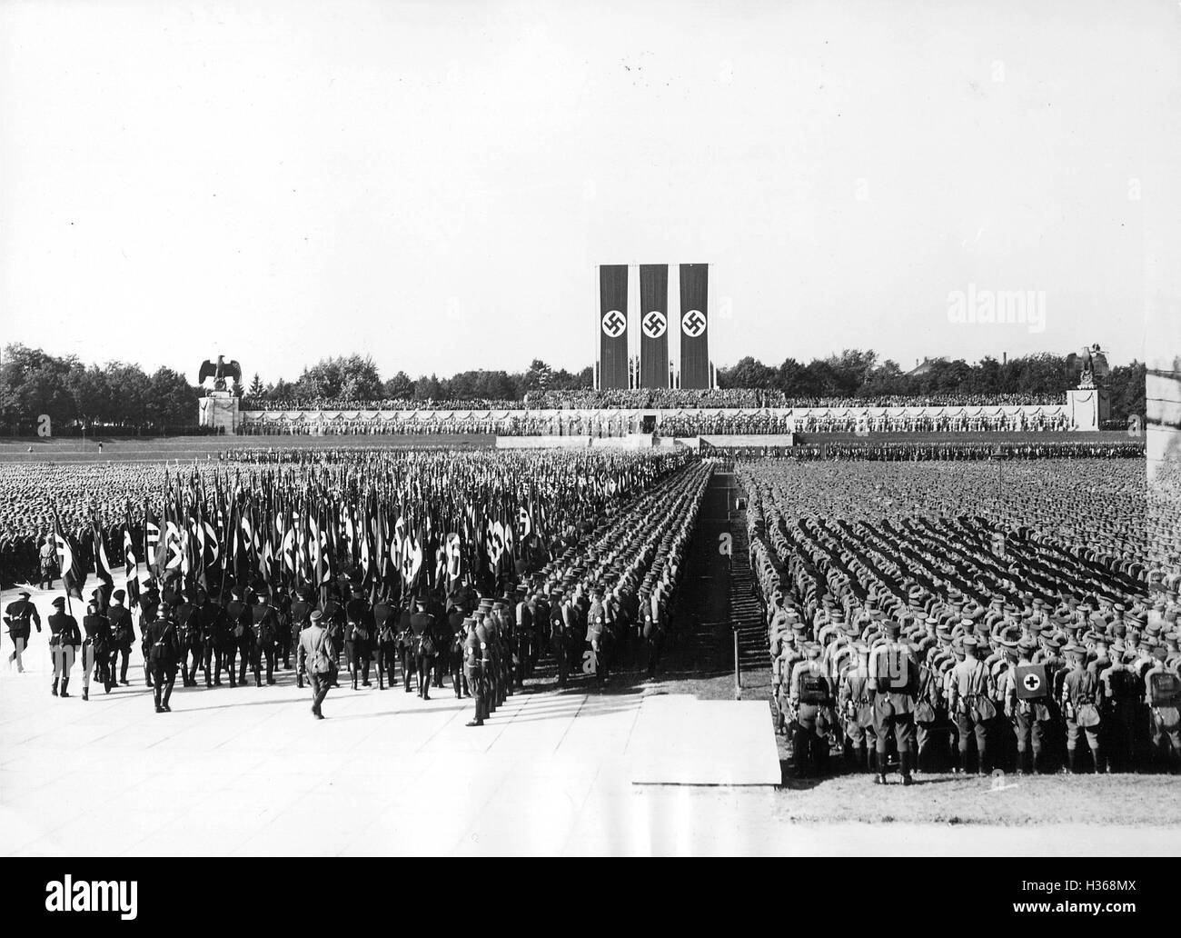 Fahnen-Parade beim Reichsparteitag, 1936 Stockfoto