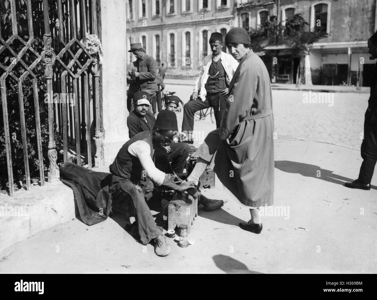 Schuhputzer in Istanbul, 1925 Stockfoto