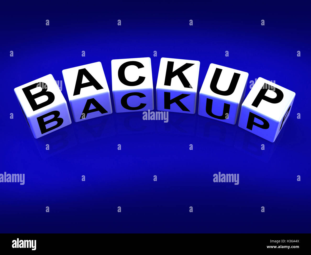 Backup-Blöcke bedeuten Store wiederherstellen oder übertragen Dokumente oder Dateien Stockfoto