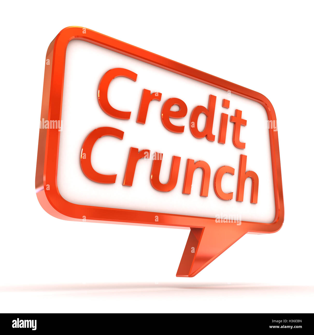 Speech Bubble Credit Crunch Stockfoto
