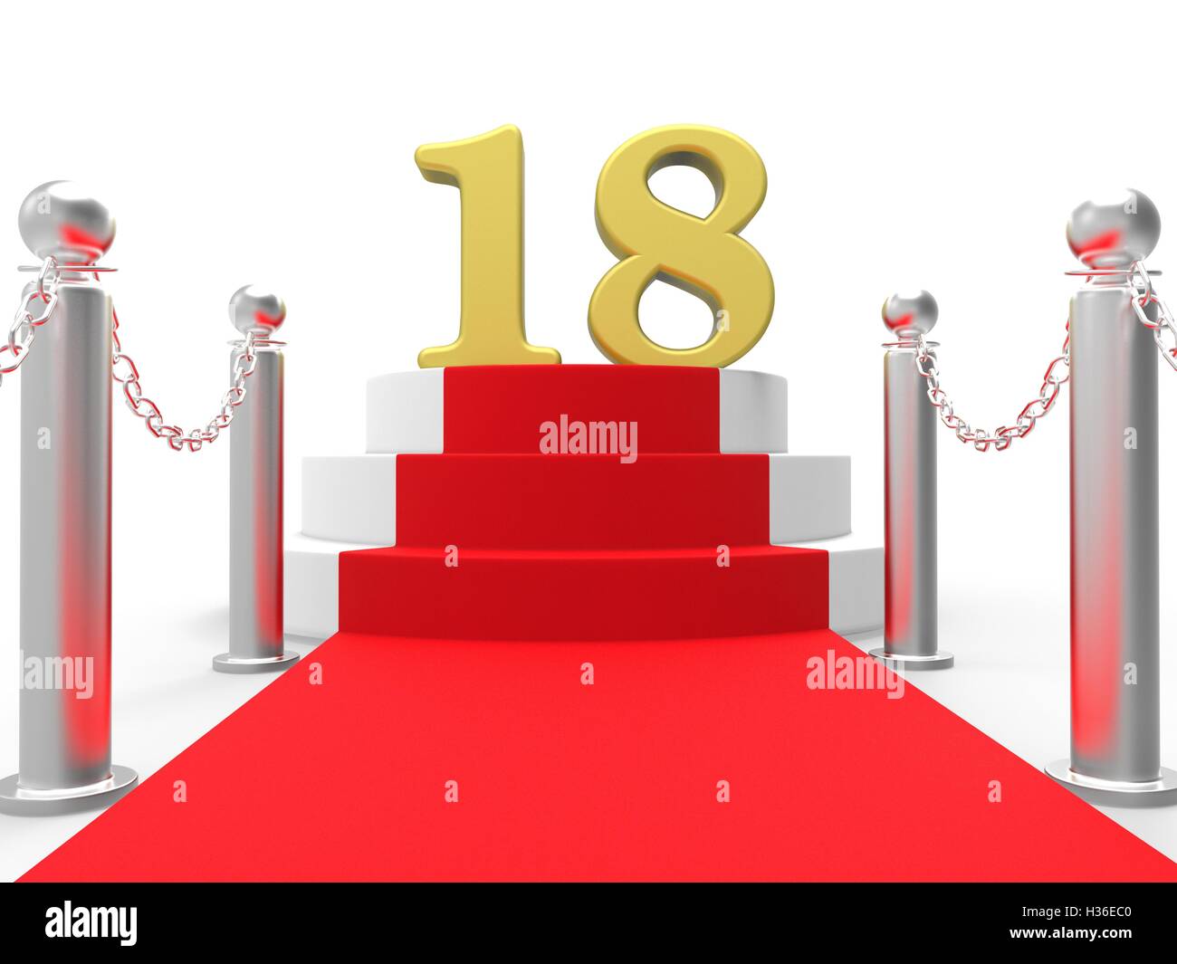 Goldene achtzehn am roten Teppich Mittel Berühmtheit 18. Birthda Stockfoto