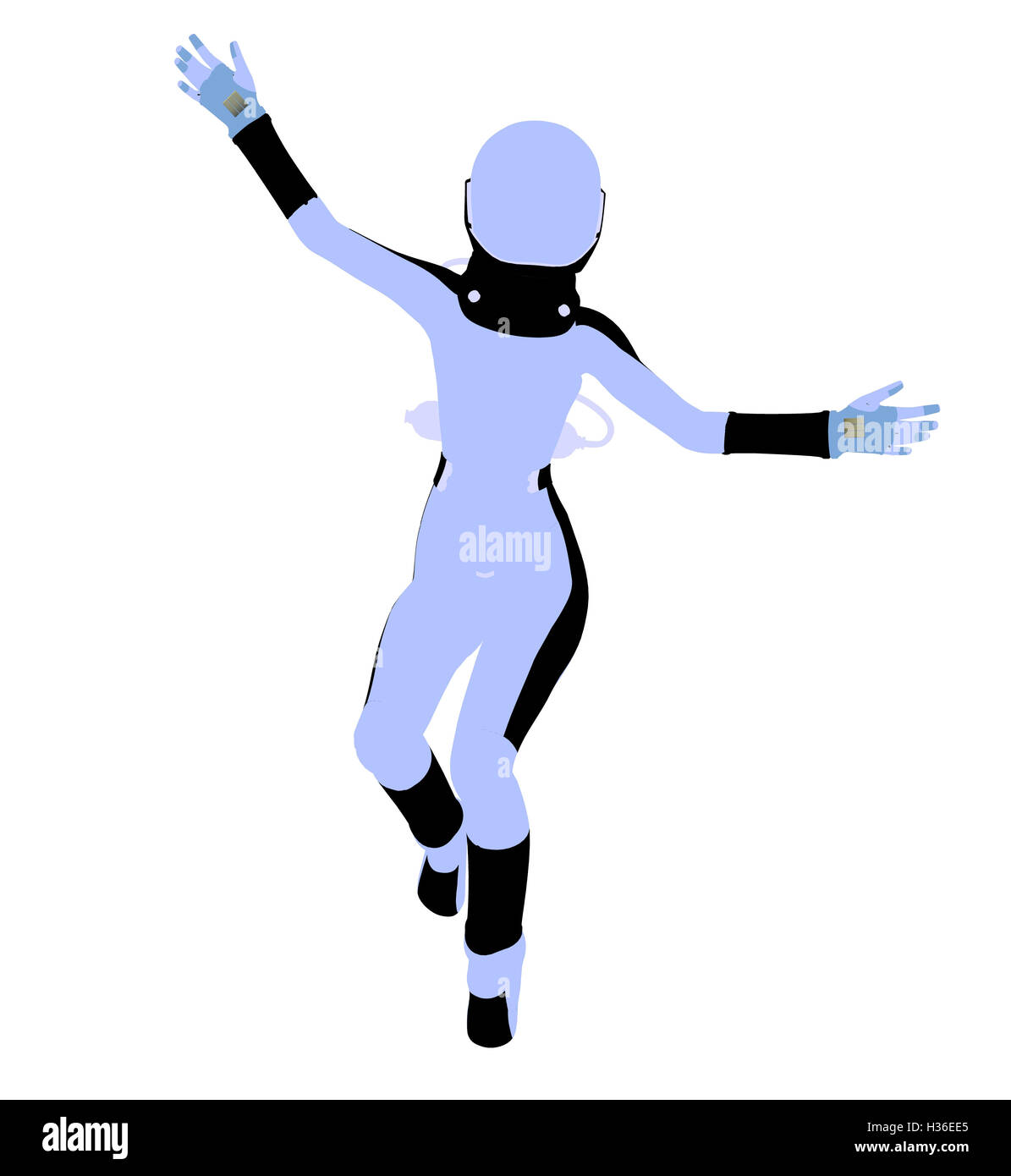 Weibliche Astronauten Illustration Silhouette Stockfoto