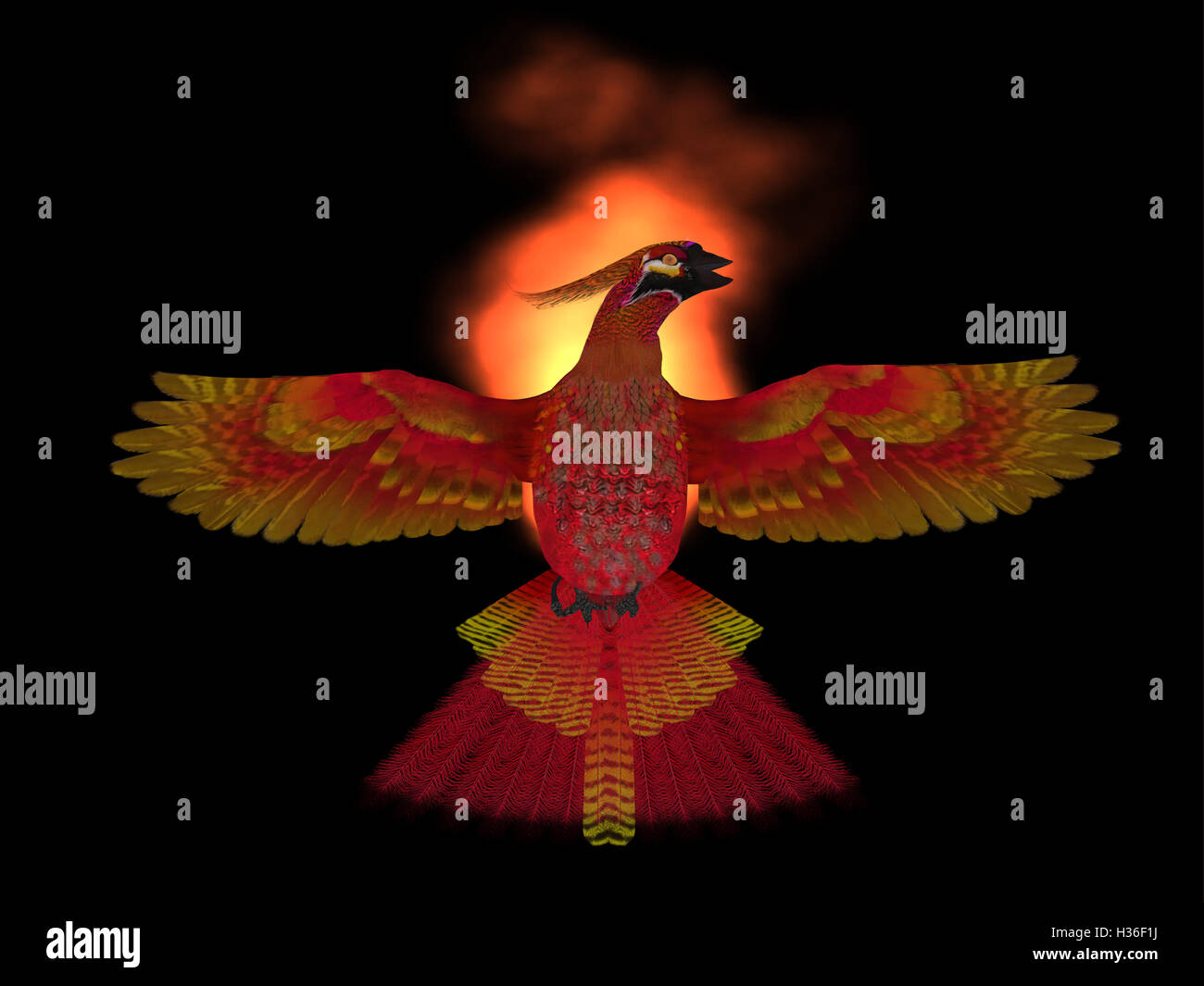 Phoenix Bird Feuer Stockfoto