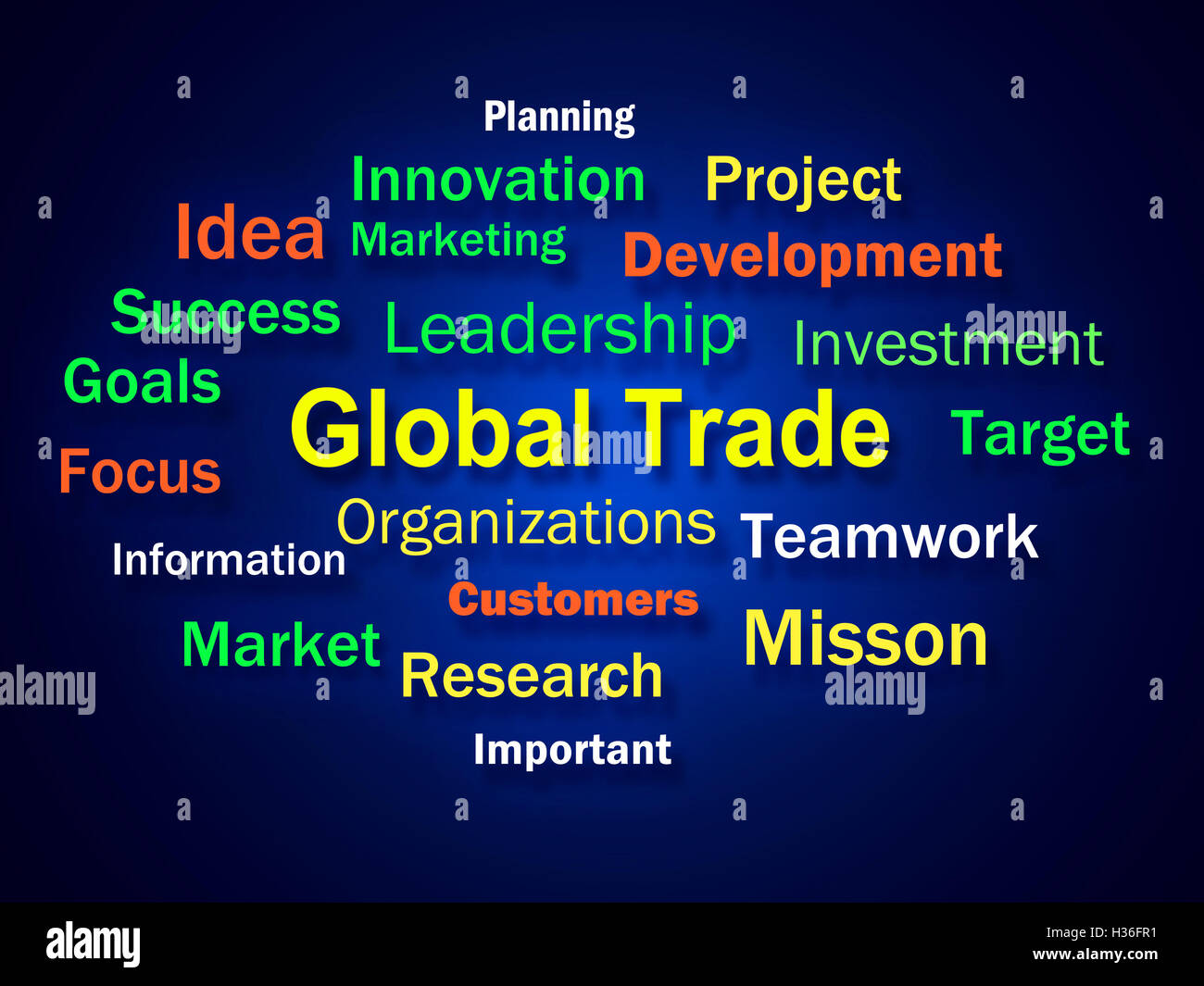 Welthandel Brainstorming bedeutet Planung für internationale Commerc Stockfoto
