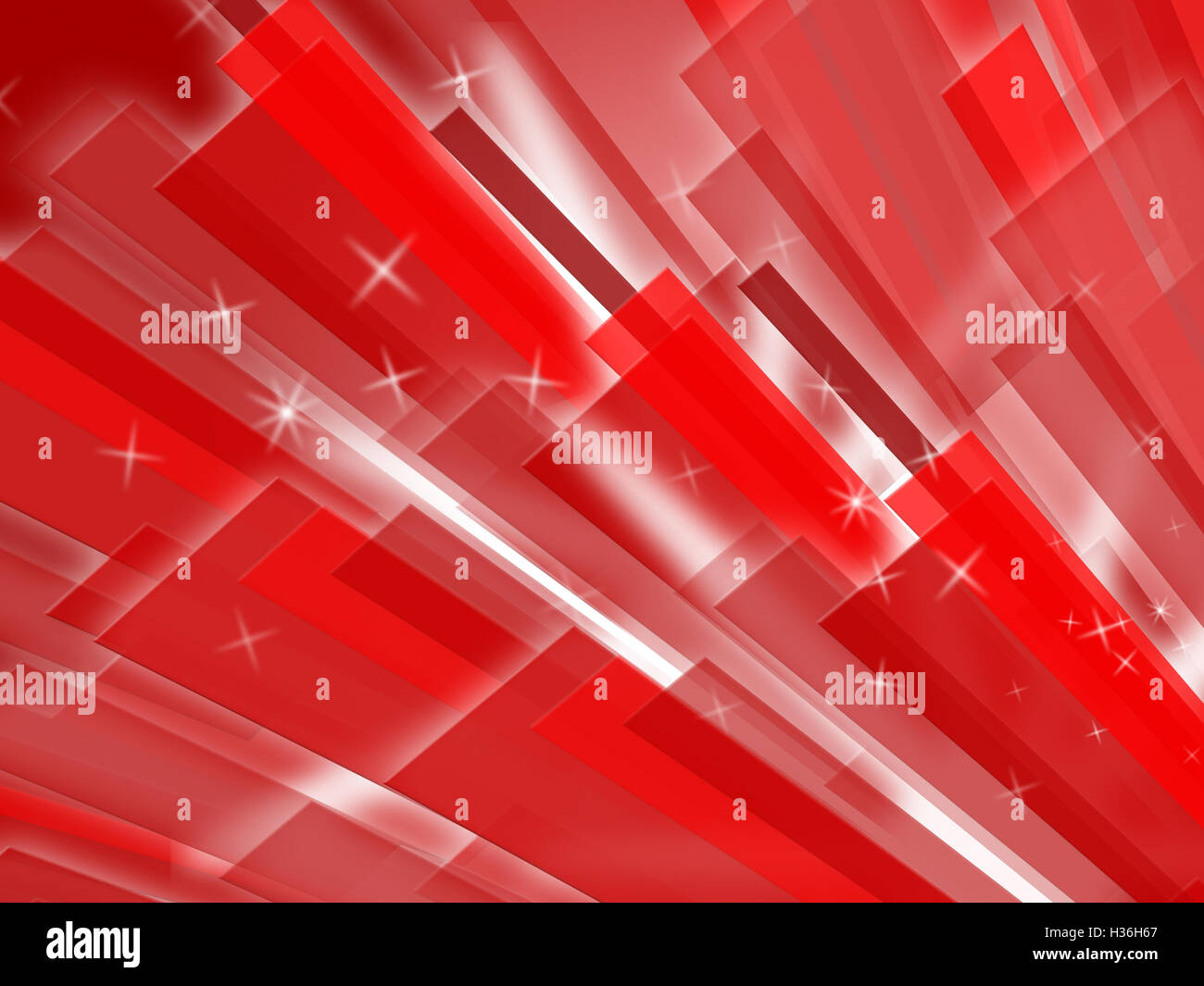 Rote Balken Hintergrund bedeutet geometrische oder futuristisches Design Stockfoto