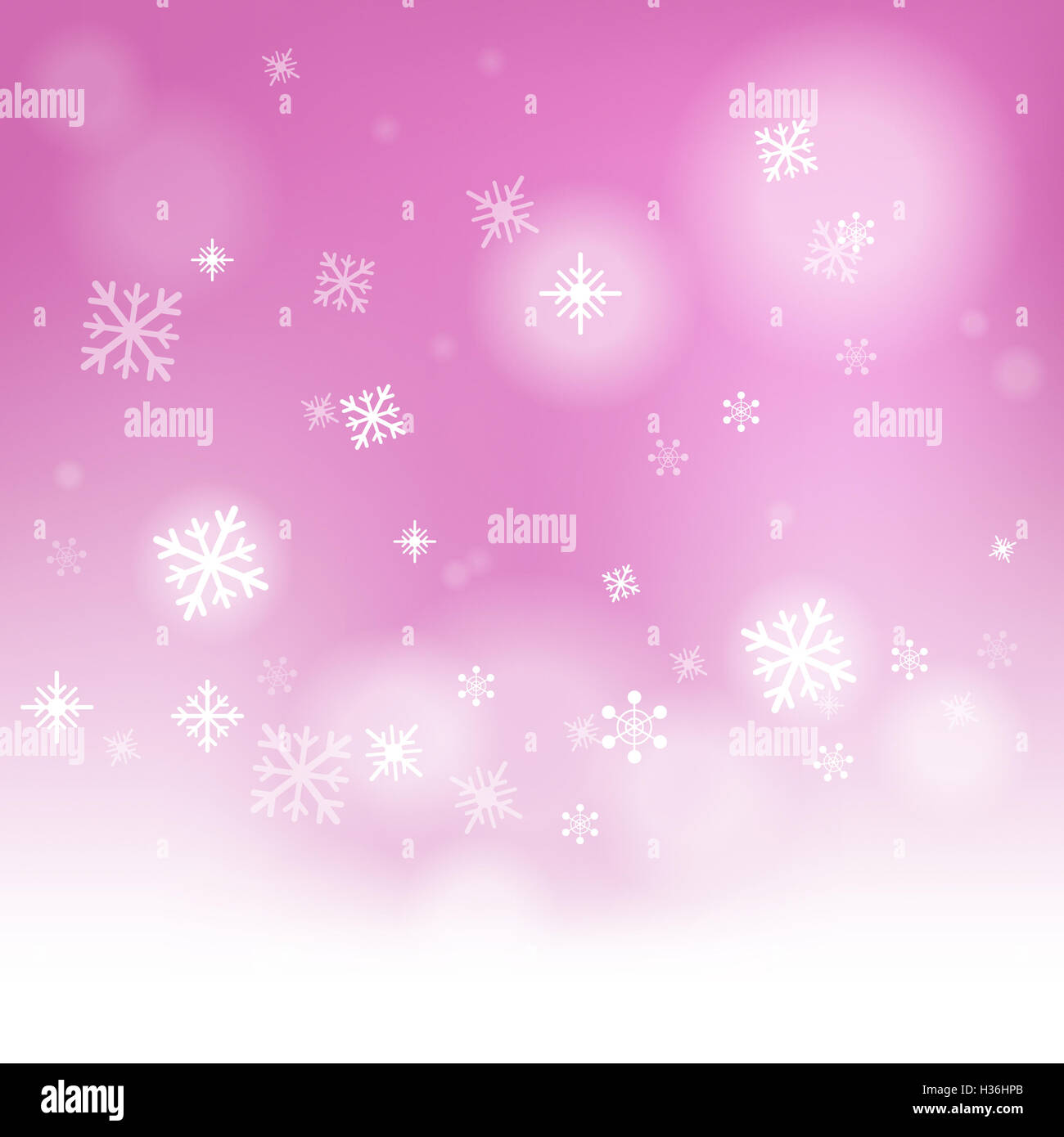 Snow Flakes Hintergrund bedeutet saisonale Kälte oder Frost Stockfoto