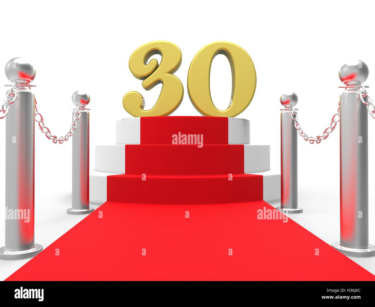 Goldenen dreißig auf roten Teppich zeigt Film Industrie Jubiläum sogar Stockfoto