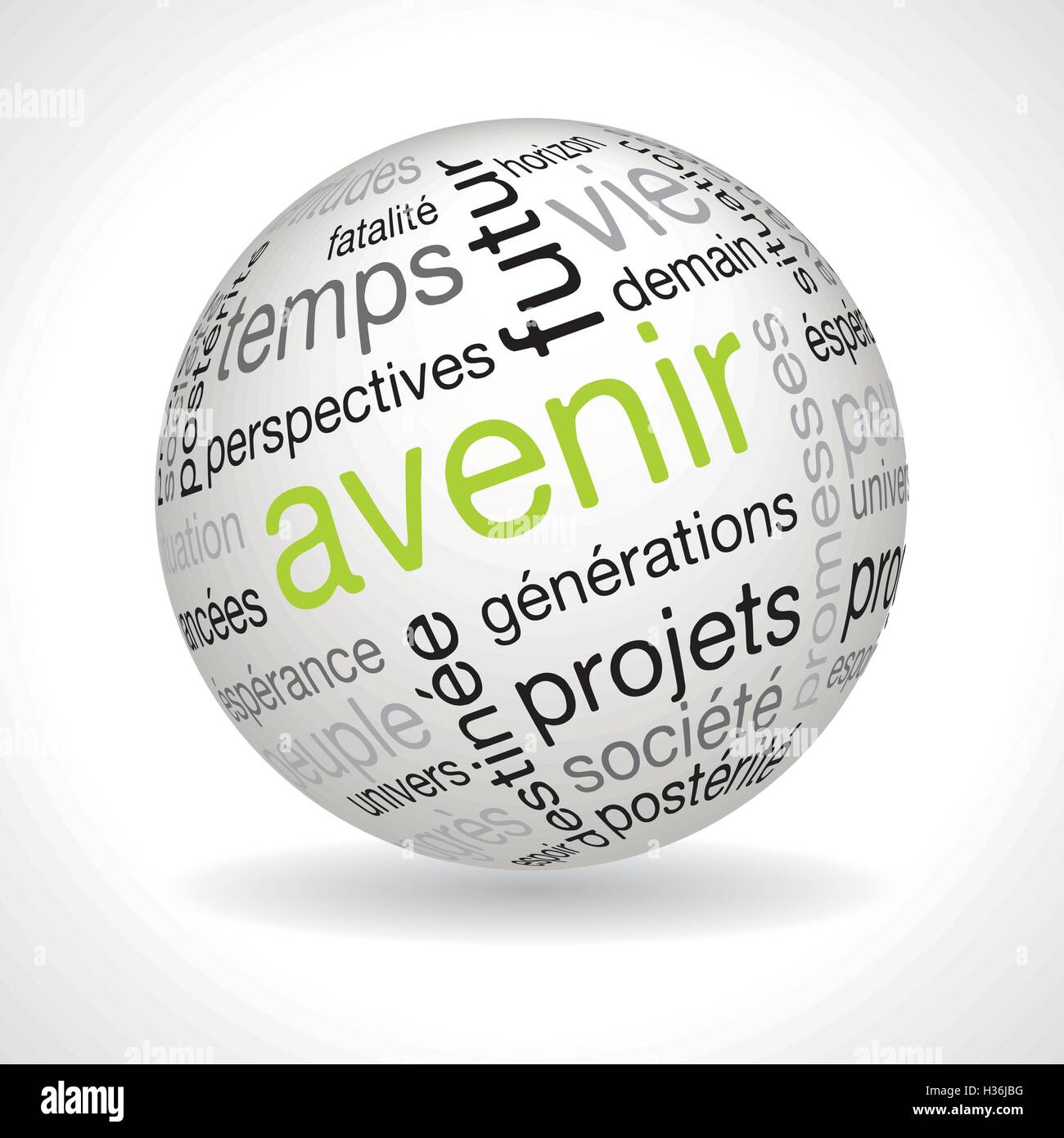 Französische Zukunftsthema Kugel Vektor mit keywords Stock Vektor