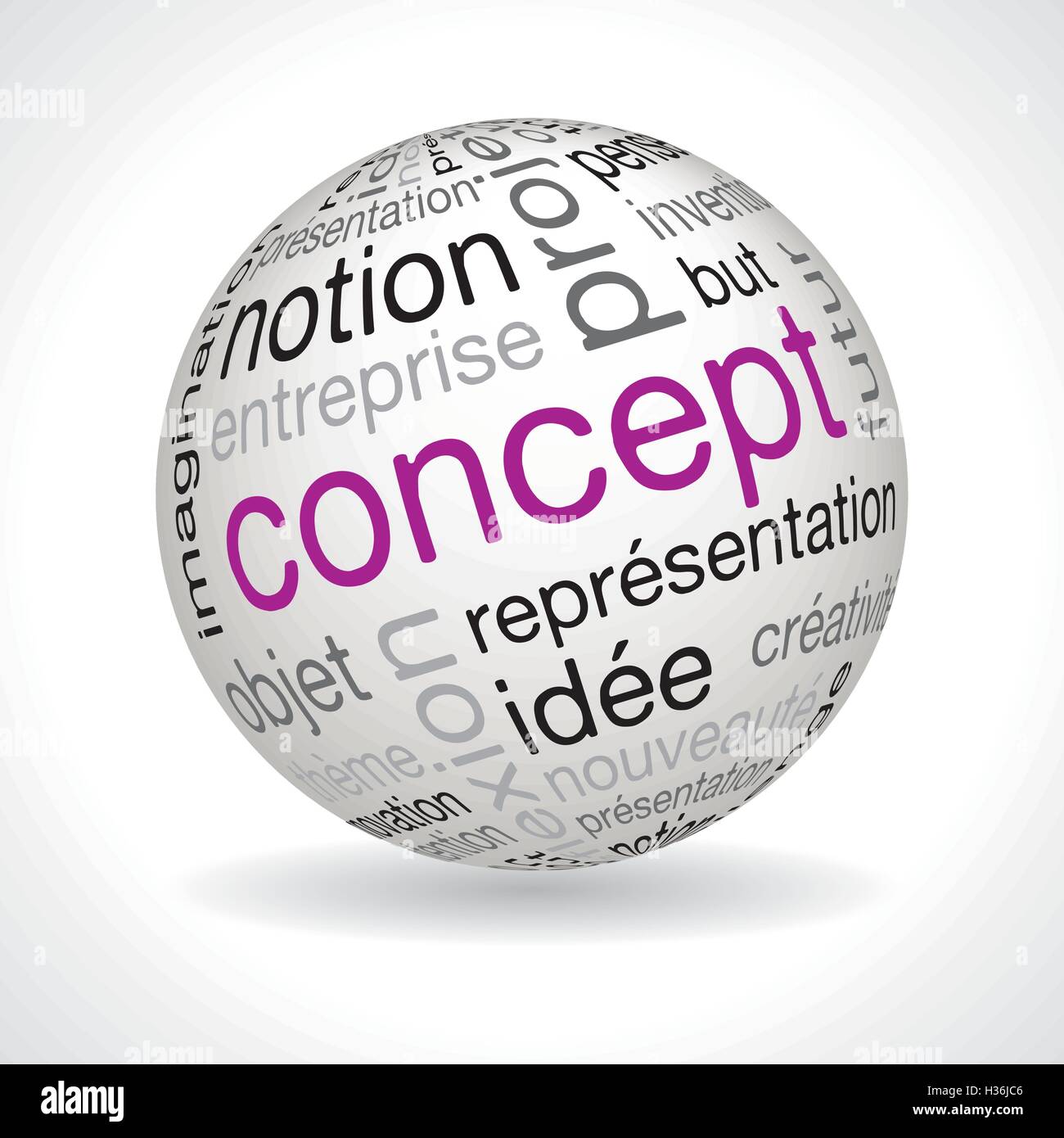 Französische Konzept Thema Kugel Vektor mit keywords Stock Vektor