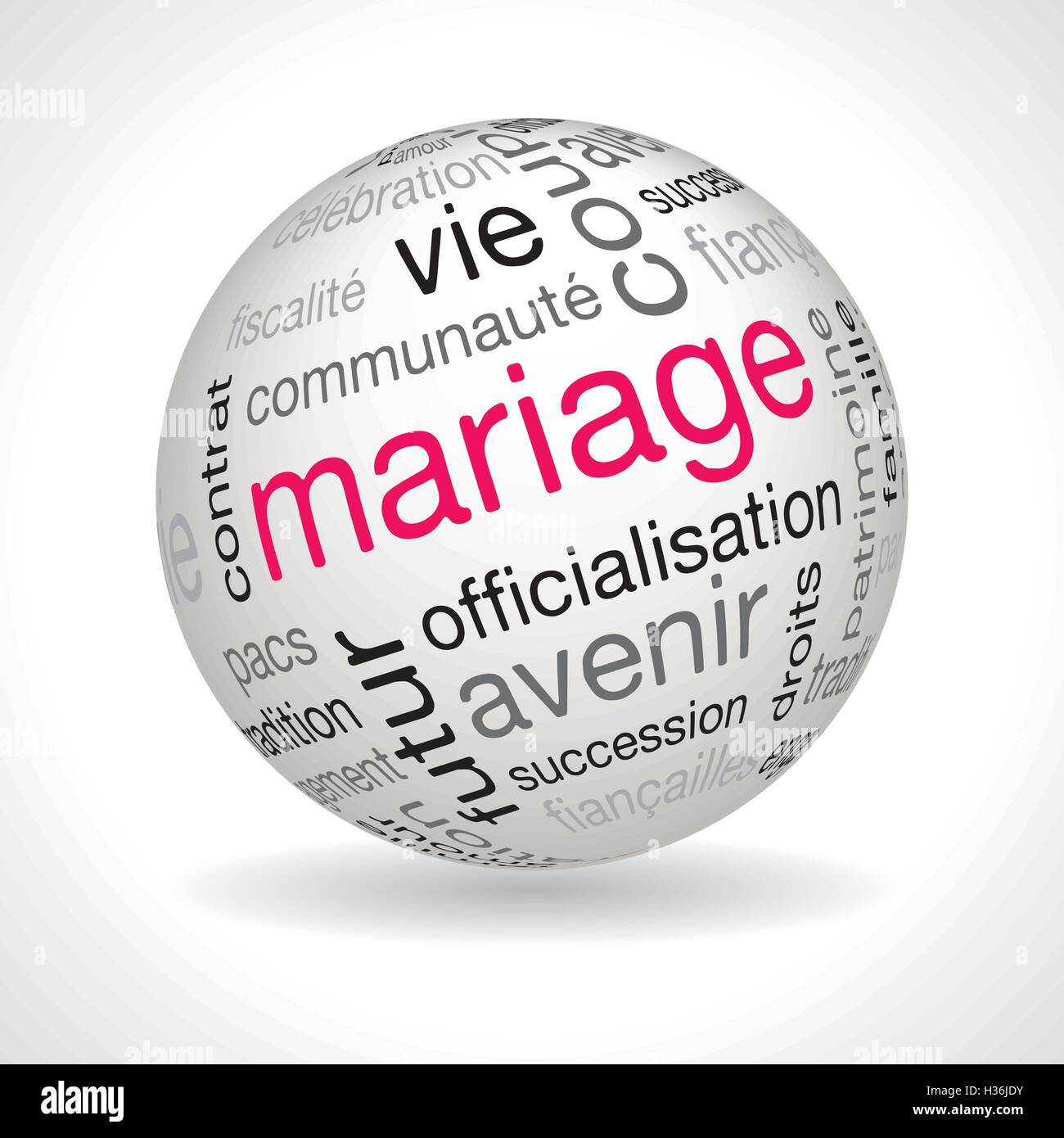 Französische Ehe Thema Kugel Vektor mit keywords Stock Vektor