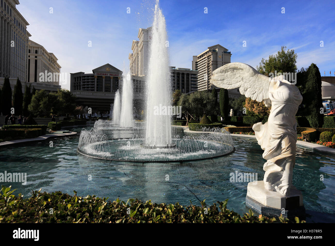 Winged Sieg von Samothrace Statue am Eingang des Caesars Palace Hotel & Casino.Las Vegas.Nevada.USA Stockfoto
