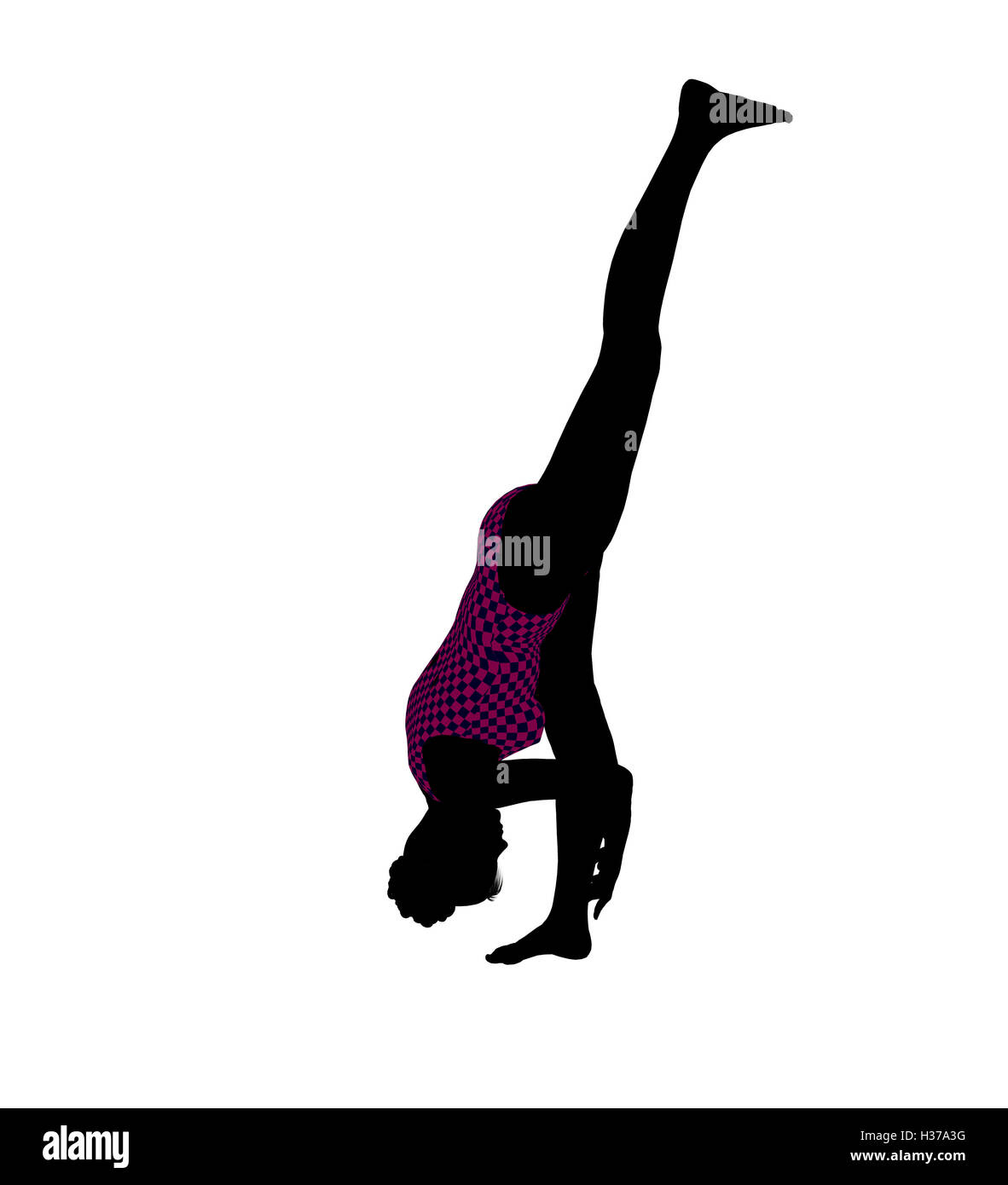 Frauen Yoga Illustration Silhouette Stockfoto