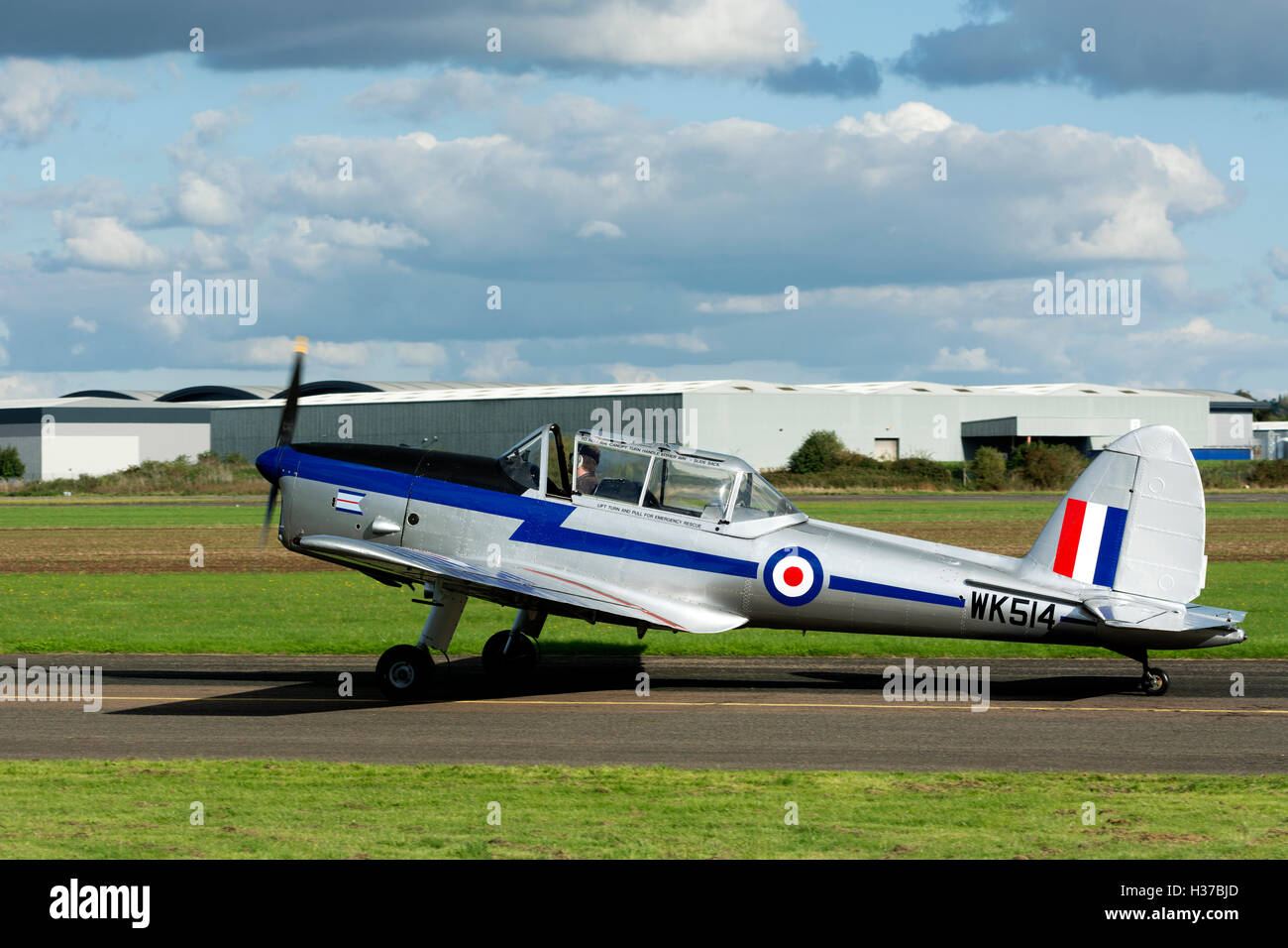 DE Havilland DHC-1 Chipmunk Wellesbourne Airfield, Warwickshire, UK (G-BBMO) (WK514) Stockfoto