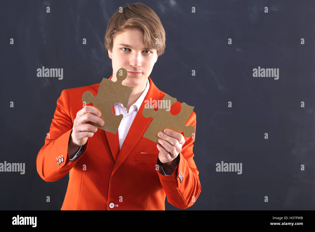 Gold Puzzle - ein Puzzle Business Stockfoto