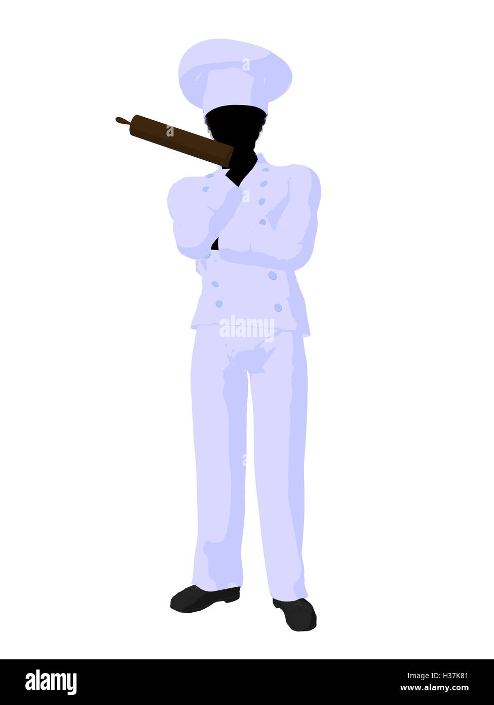 African American Koch Kunst Illustration Silhouette Stockfoto