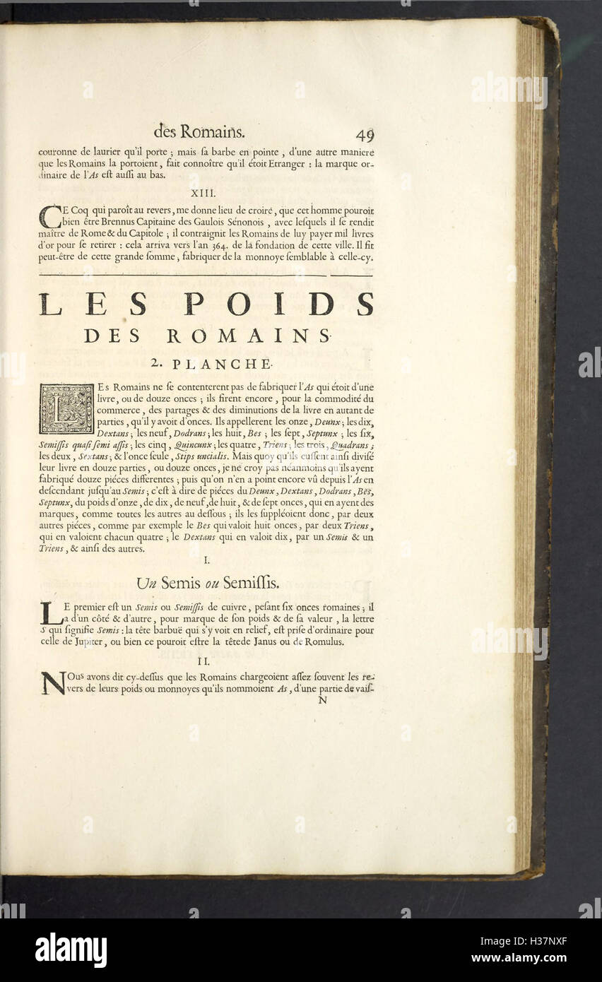 Dieses Werk beschreibt das Kabinett der Bibliothèque de Sainte-Geneviève, wobei es sich um seine Sammlung und seine Rolle im geistigen Leben von Paris im 17. Und 18. Jahrhundert handelt. Stockfoto