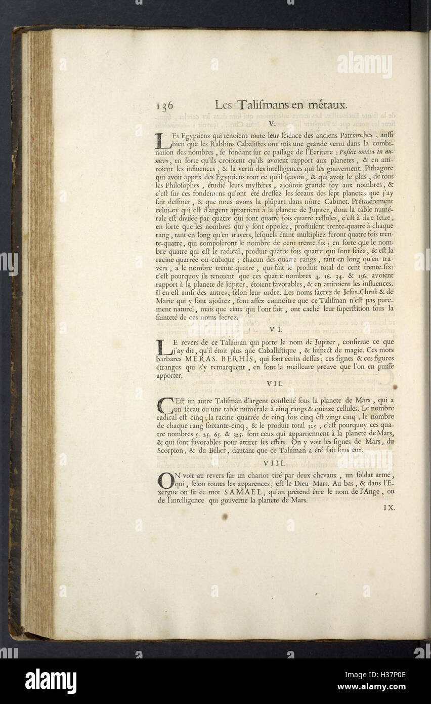 Dieses Werk beschreibt das Layout und den Inhalt des Kabinetts der Bibliothèque de Sainte-Geneviève in Paris und beschreibt die Sammlung von Manuskripten, Büchern und historischen Dokumenten der Bibliothek. Stockfoto
