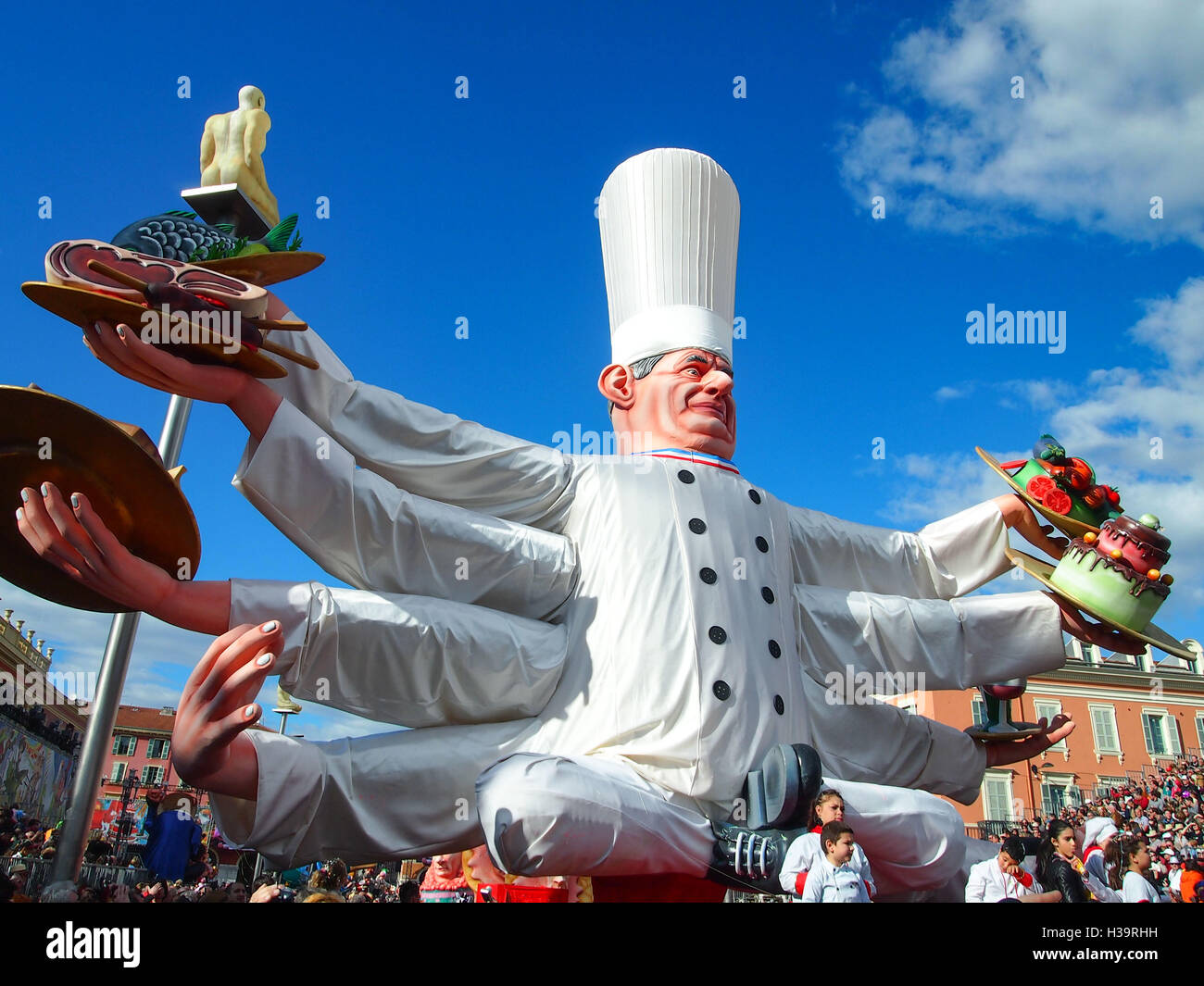 Papiermache Bocuse Float für Nizza Karneval 2014 Stockfoto