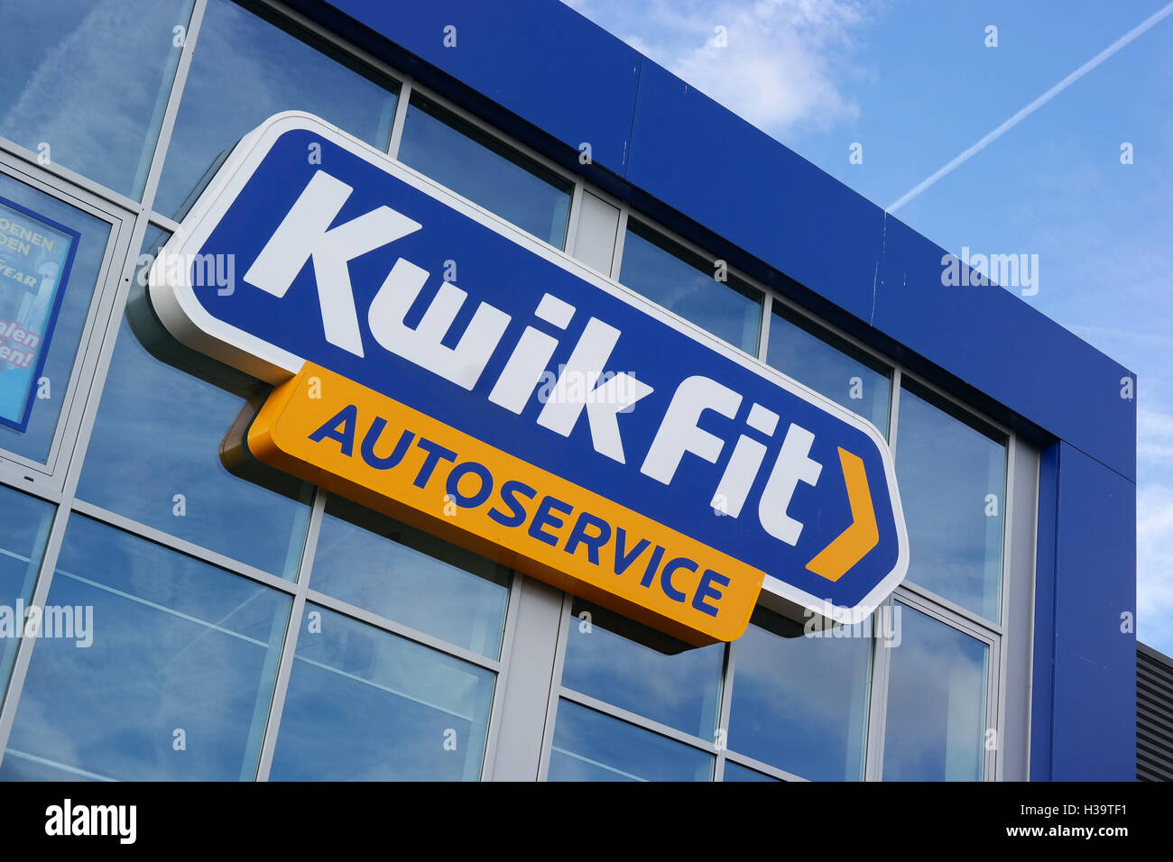 Kwik Fit Autoservice-logo Stockfoto