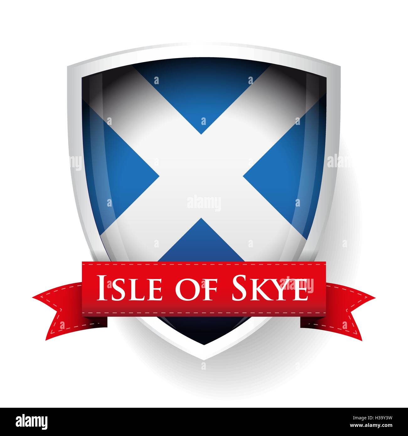 Schottland Fahne mit Isle Of Skye zu unterzeichnen Stock Vektor