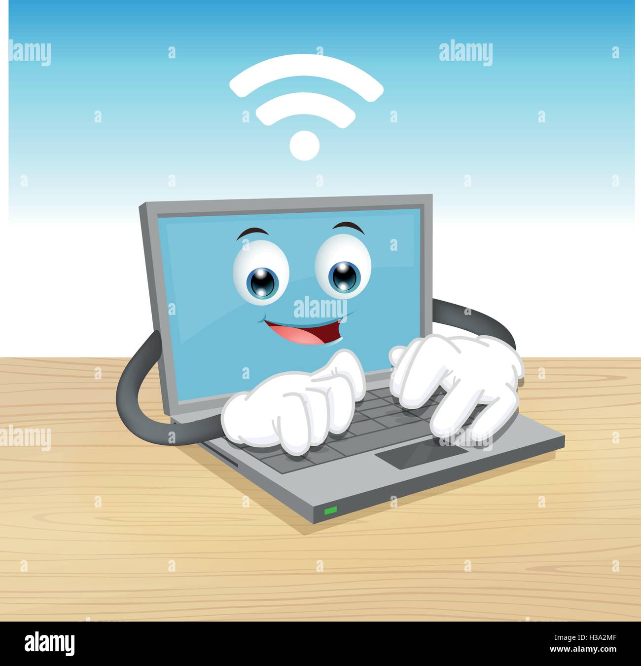 Laptop Computer Charakter Stock Vektor