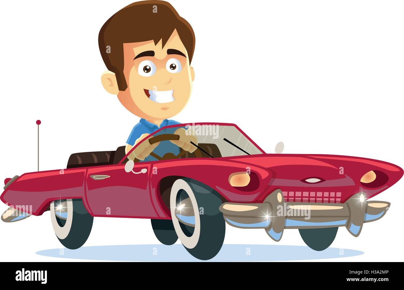 Mann Auto fahren Stock Vektor