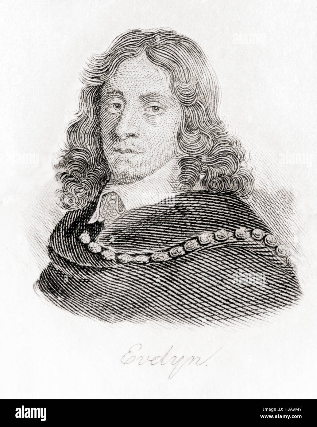 John Evelyn, 1620-1706.  Englischer Schriftsteller, Gärtner und Diarist. Stockfoto