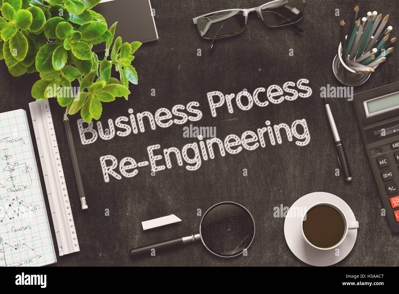 Business Process Reengineering Konzept. 3D Render. Stockfoto