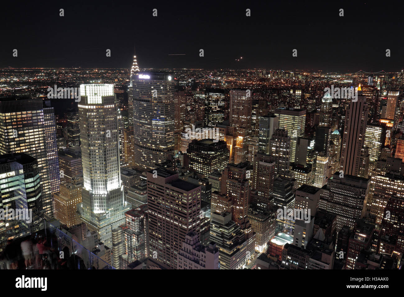 Luftaufnahme von Midtown Manhattan von der "Top of the World" Aussichtsplattform, Manhattan, New York. Stockfoto