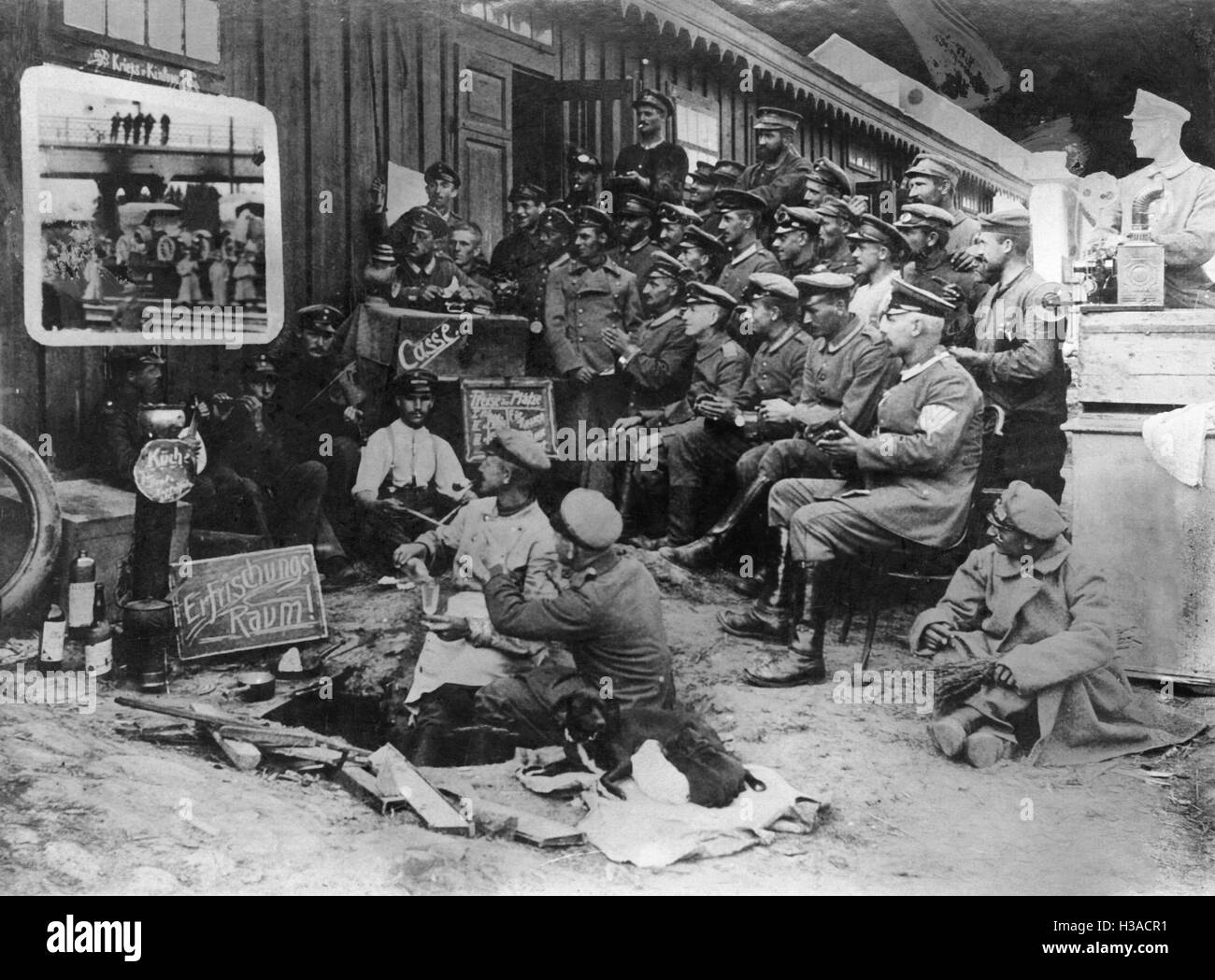 Ein deutsches Kino für Soldaten im ersten Weltkrieg, 1915 Stockfoto