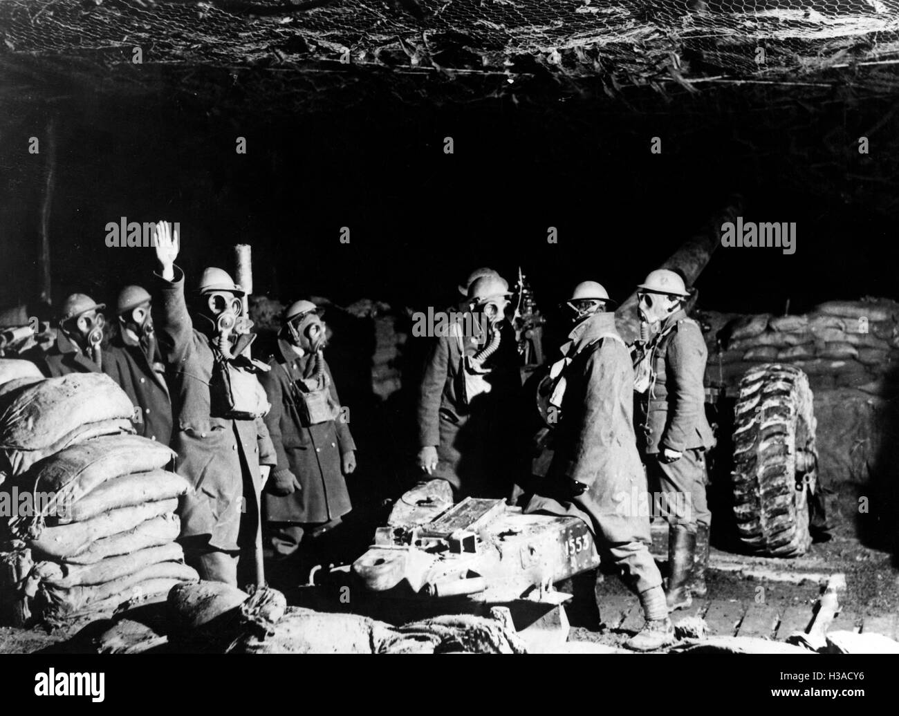 Britische Artillerie in Frankreich, 1939 Stockfoto