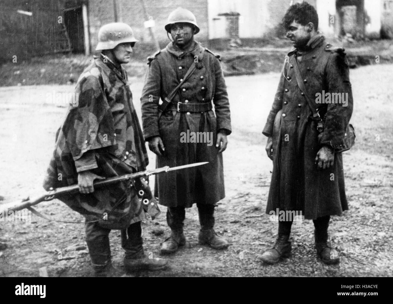 Französischen Gefangenen während der Schlacht von Sedan, 1940 Stockfoto