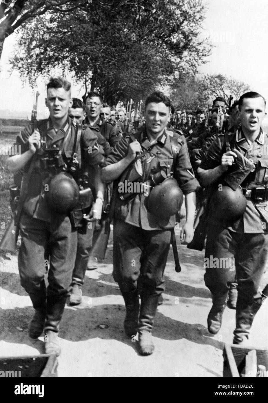 Vorrückenden deutschen Truppen in Frankreich, 1940 Stockfoto