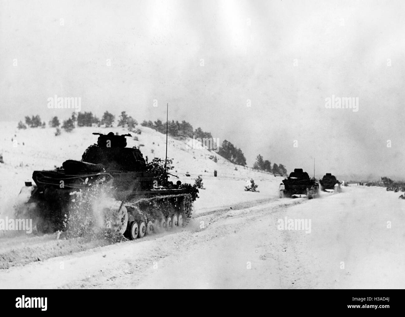 Deutsche Panzer während der Vorschuss Klin, 1941 Stockfoto