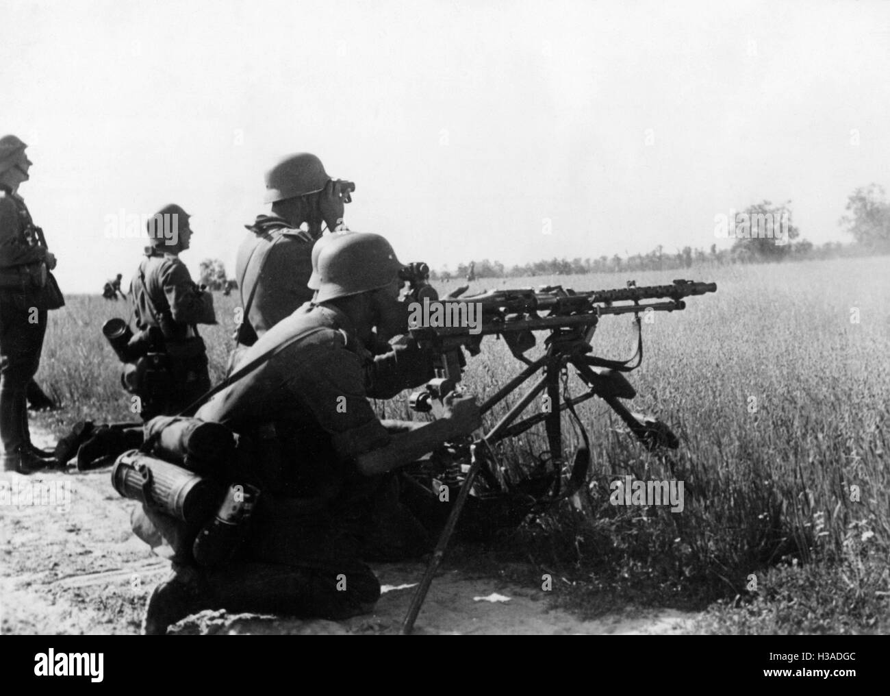 Deutsche Maschinengewehr Stellung in der Ukraine, 1941 Stockfoto