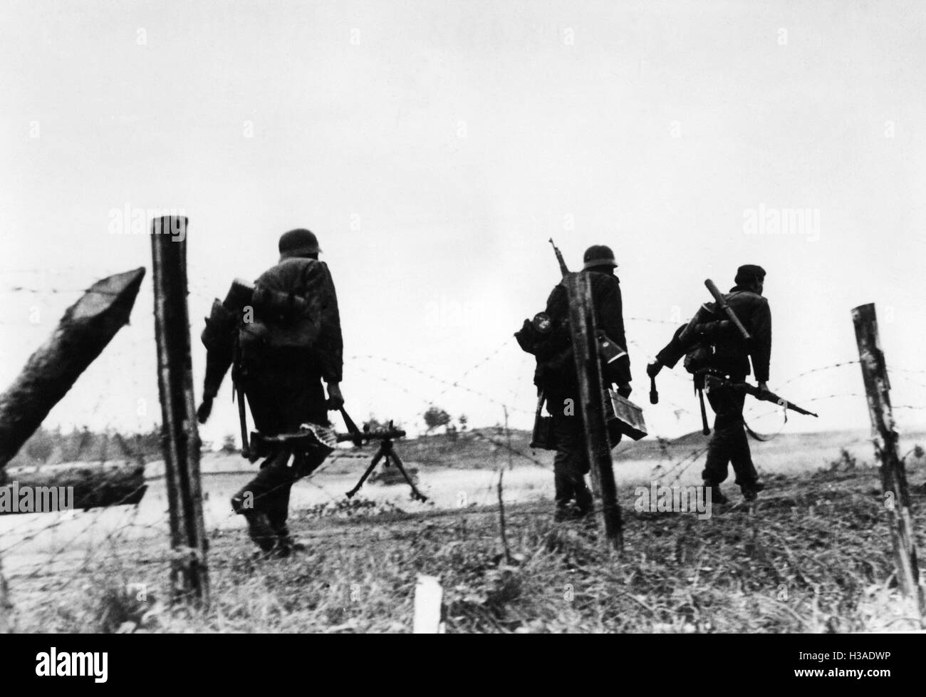 Deutsche Maschinengewehr Kader an der Ostfront, 1941 Stockfoto